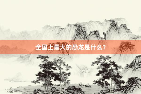 全国上最大的恐龙是什么？